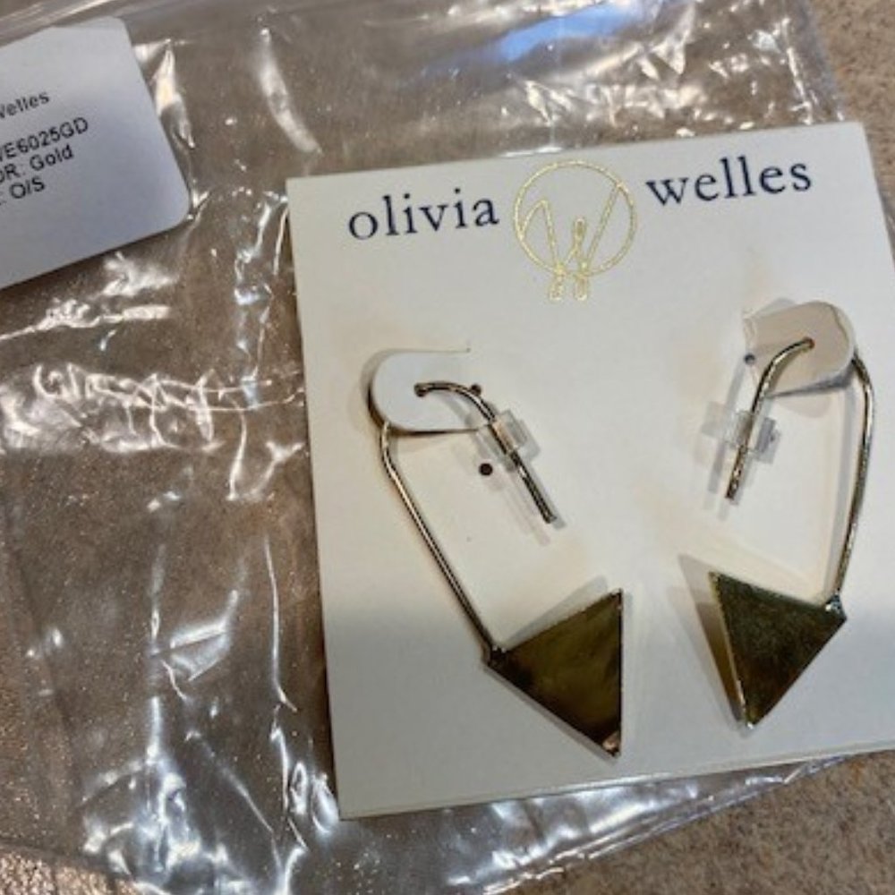 Olivia Welles Triangle Shape Threader Earrings Nwt - image 2